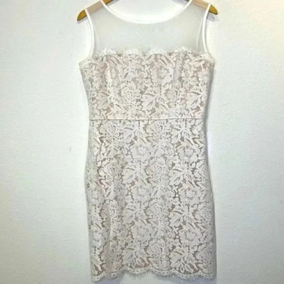 Lulus Dresses & Skirts - Lulus cream and beige free with lace overlay size Medium